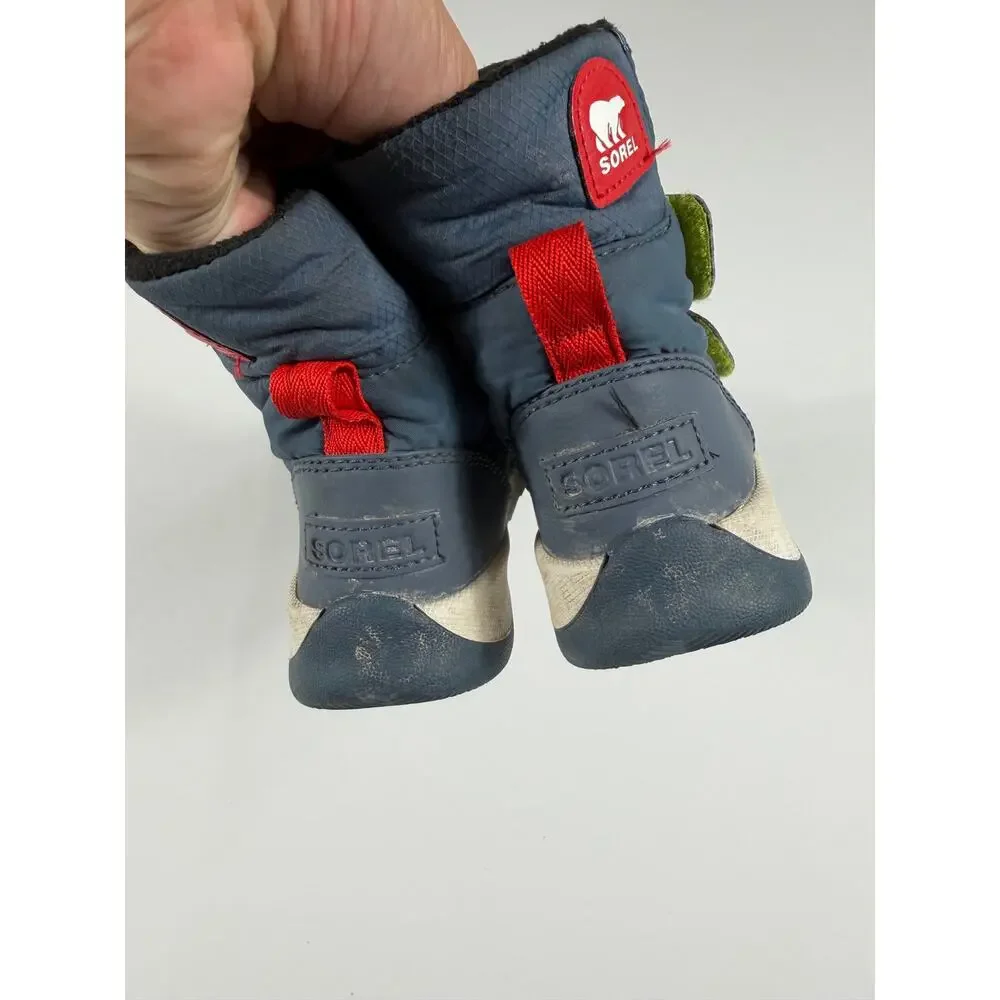 Sorel Whitney II Strap Waterproof Winter Boots Kids Size 11 Nocturnal Blue